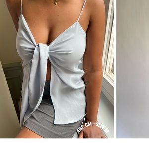 DJERF Avenue Tie Tank Top Baby Blue XS worn once!